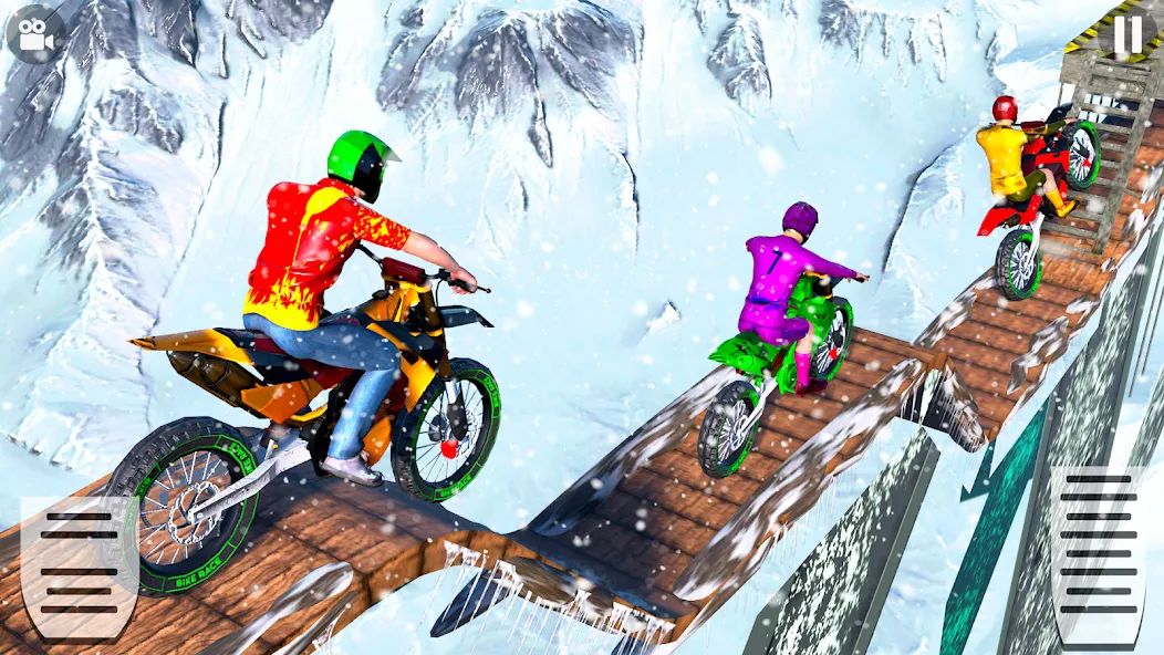 Snow Tricky Bike Stunt Race 3D  [МОД Все открыто] Screenshot 4