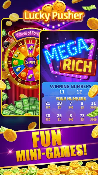 Lucky Cash Pusher Coin Games (Лаки Кэш Пушер Коин Геймс)  [МОД Mega Pack] Screenshot 4