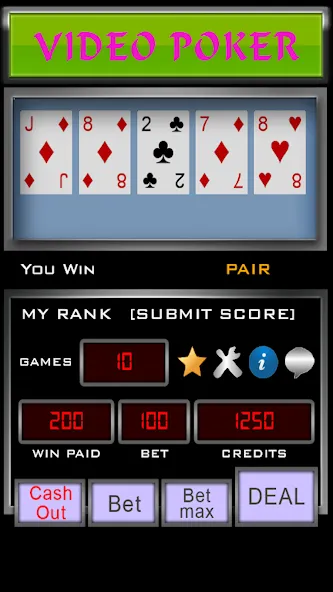 Video Poker (Видео Покер)  [МОД Много монет] Screenshot 4