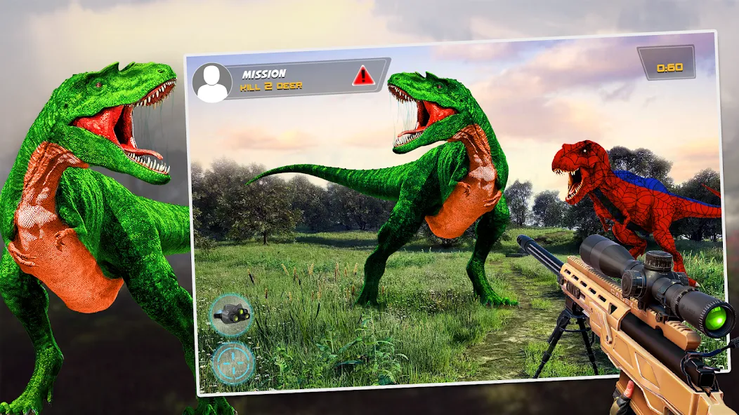 Dino Hunting Sniper Shooter 3D  [МОД Бесконечные монеты] Screenshot 2