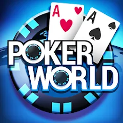 Скачать взлом Poker World, Offline TX Holdem (Покер Ворлд)  [МОД Mega Pack] на Андроид