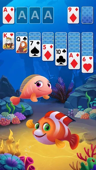 Solitaire Fish Klondike Card (Солитер Карточная игра Клондайк Фиш)  [МОД Меню] Screenshot 1