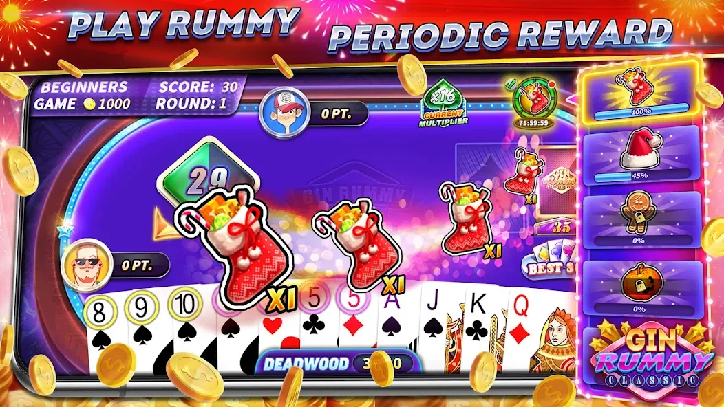 Gin Rummy Online & Offline  [МОД Unlimited Money] Screenshot 1