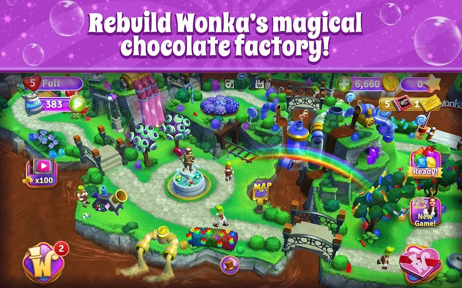 Wonka's World of Candy Match 3  [МОД Меню] Screenshot 1