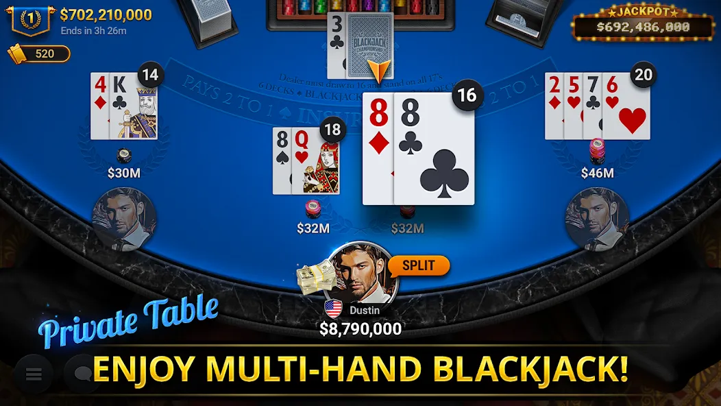 Blackjack Championship (Блэкджек Чемпионат)  [МОД Unlocked] Screenshot 5