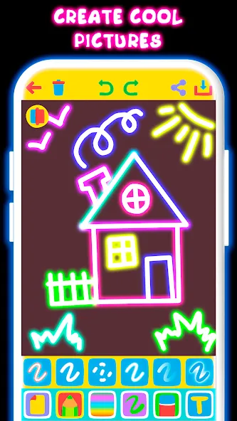 Drawing For Kids - Glow Draw  [МОД Unlimited Money] Screenshot 1