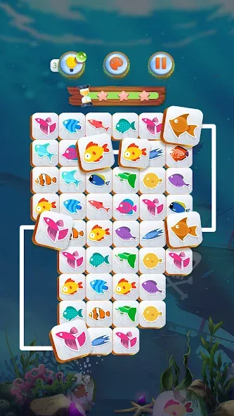 Mahjong Connect Fish World (Мацзян Коннект Рыбный Мир)  [МОД Menu] Screenshot 1