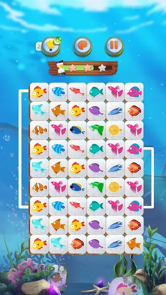 Mahjong Connect Fish World (Мацзян Коннект Рыбный Мир)  [МОД Menu] Screenshot 2