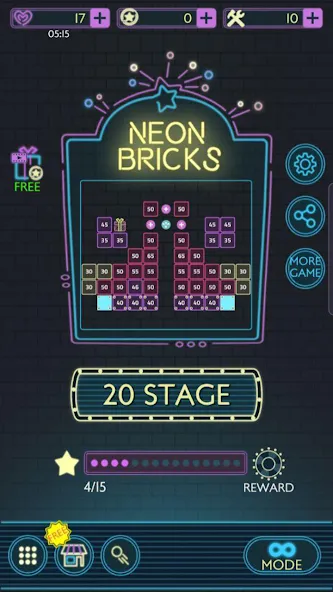 Neon bricks  [МОД Много монет] Screenshot 1