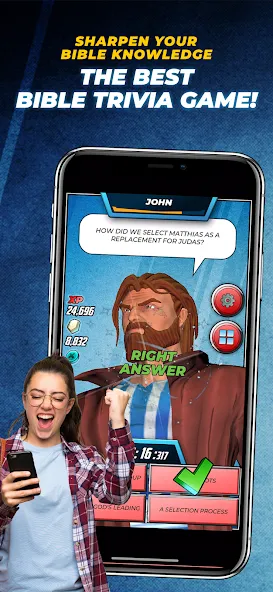 Bible Trivia Game: Heroes (Библейская игра викторина)  [МОД Меню] Screenshot 1