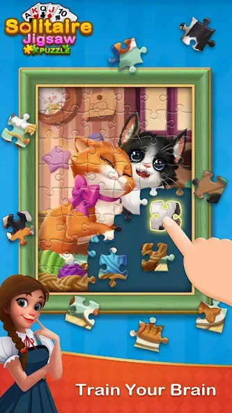 Solitaire Jigsaw Puzzle (Солитер Пазл)  [МОД Бесконечные монеты] Screenshot 1