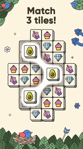 3 Tiles - Tile Matching Games (Тайлс)  [МОД Unlocked] Screenshot 1