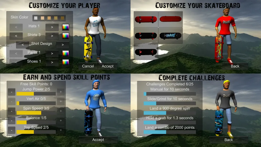 Skating Freestyle Extreme 3D (Скейтбординг Фристайл Экстрим 3D)  [МОД Menu] Screenshot 5