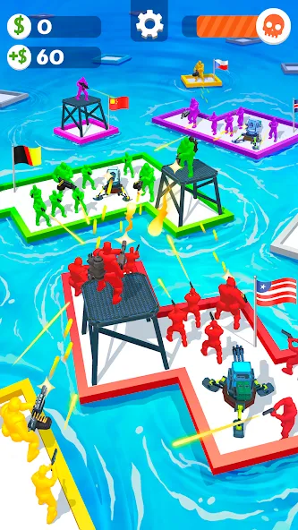 War of Rafts: Crazy Sea Battle (Война плотов)  [МОД Много монет] Screenshot 1